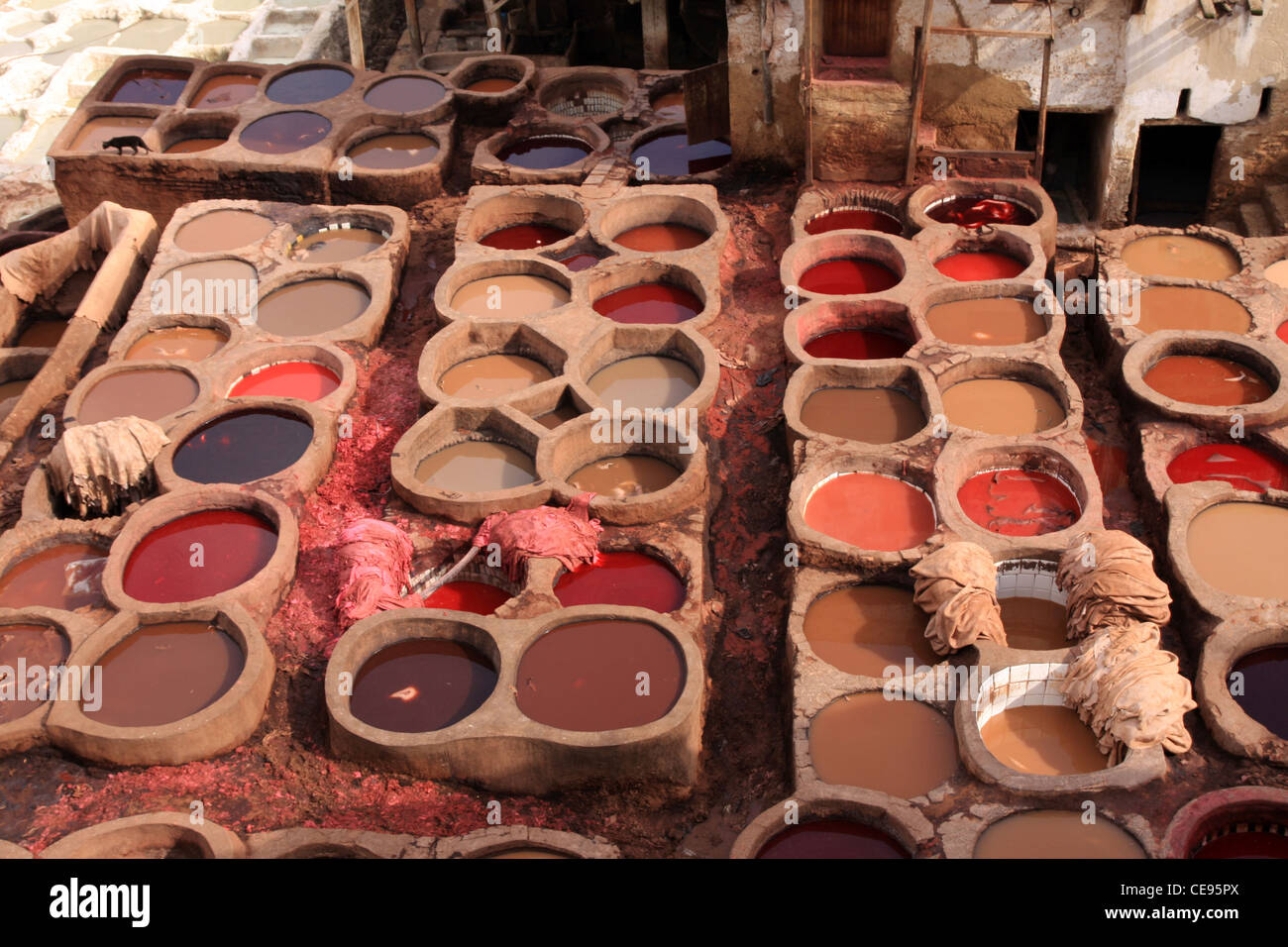 Gerberei in Fez, Marokko Stockfoto