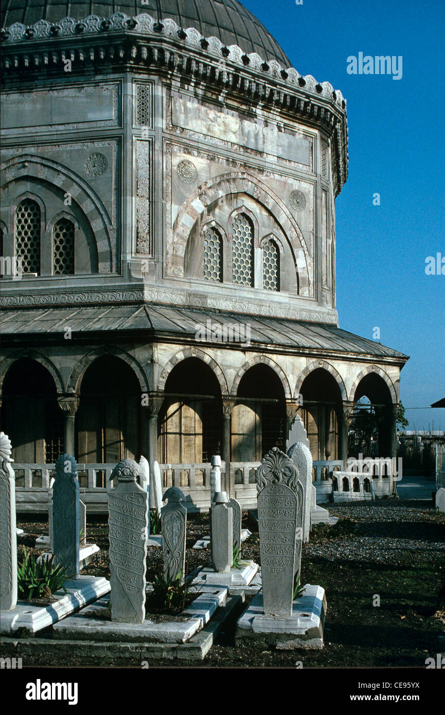 Mausoleum oder Grabmal von Sultan Suleiman dem Magnificent, oder Suleyman dem Magnificent, und Türkisch Ottomanischen Friedhof Istanbul, Türkei Stockfoto