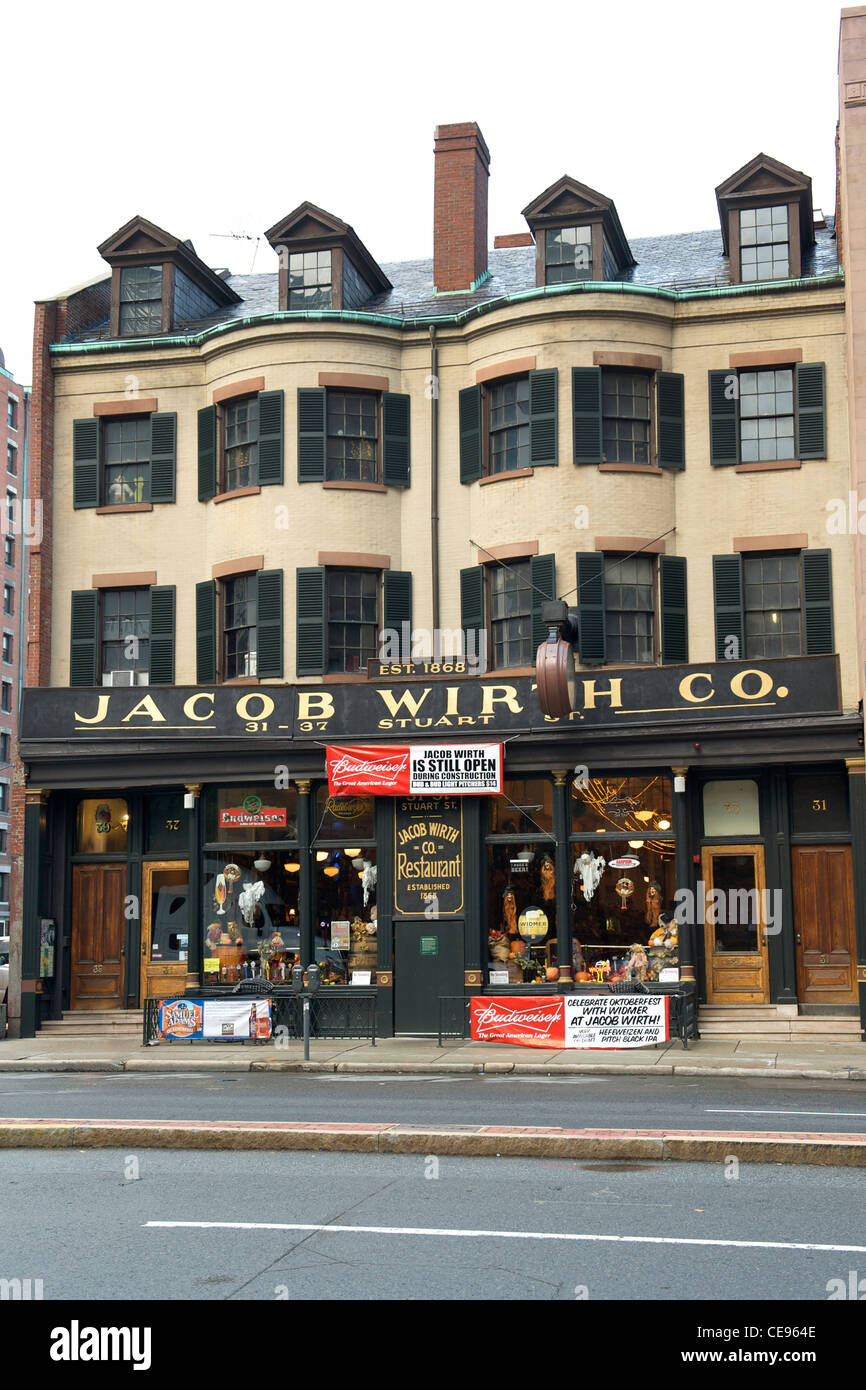 Jacob Wirth Gebäude und Restaurant in Boston, Massachusetts, USA. Stockfoto