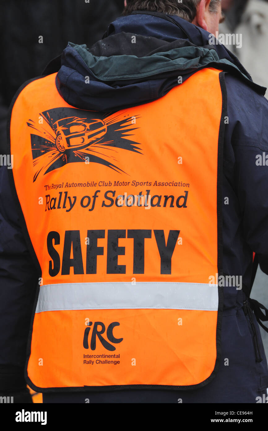 Rallye Schottland-Sicherheit-Crew bei der Monte Carlo rallye Stockfoto