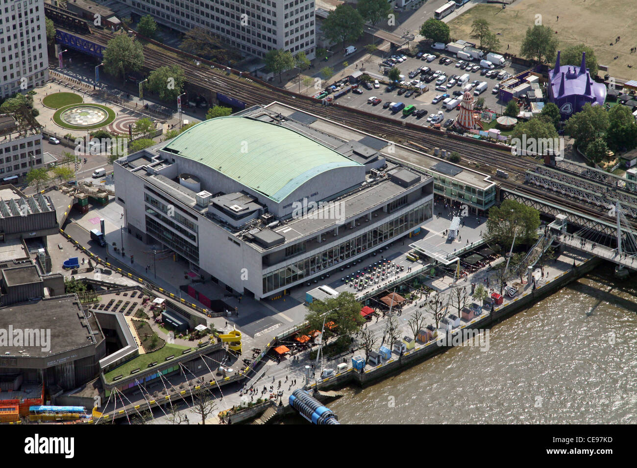 Luftaufnahme des Royal Festival & Southbank Art Centre, London SE1 Stockfoto