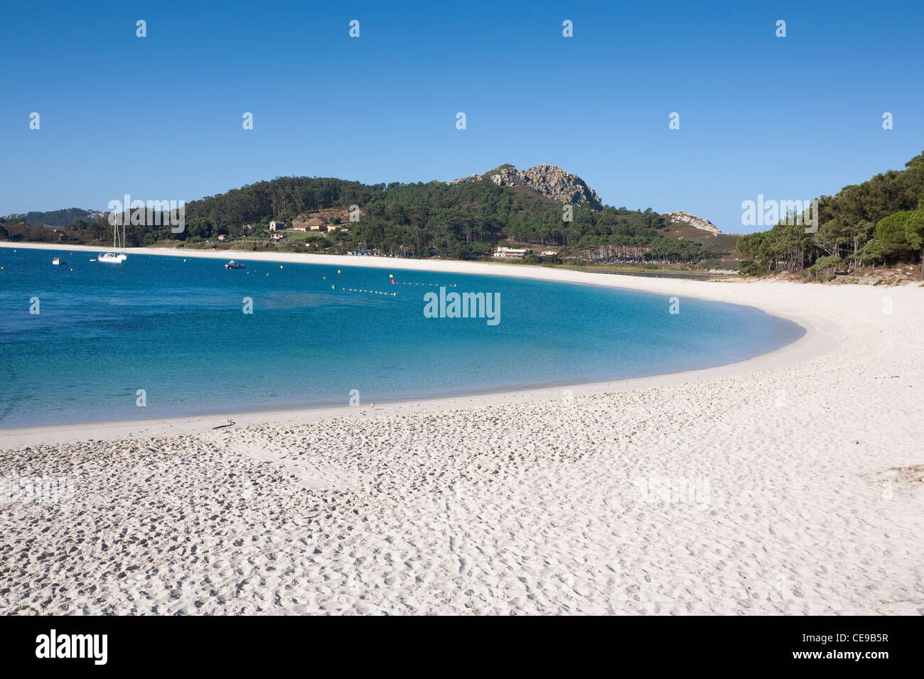Playa de Rodas - Inseln im Atlantischen Ozean von Galizien Nationalpark, Provinz Pontevedra, Galicien, Spanien Stockfoto