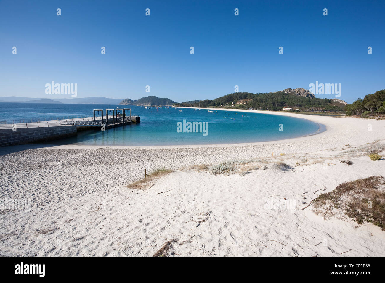 Playa de Rodas - Inseln im Atlantischen Ozean von Galizien Nationalpark, Provinz Pontevedra, Galicien, Spanien Stockfoto