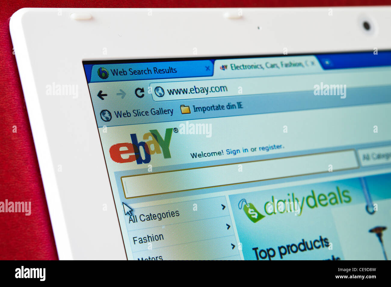 eBay-homepage Stockfoto