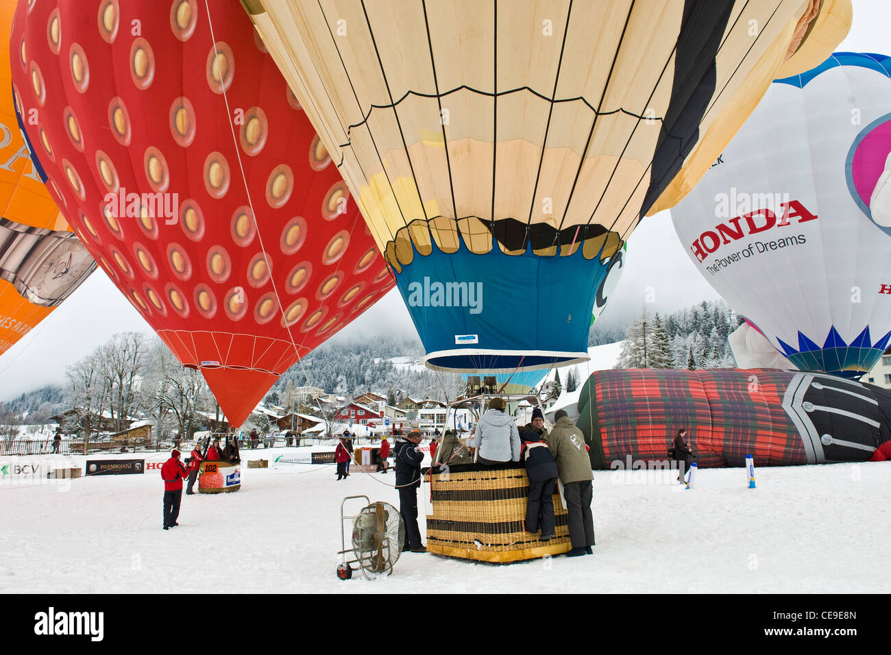 Luftballons International Festival, Chateau d ' Oex, Schweiz Stockfoto