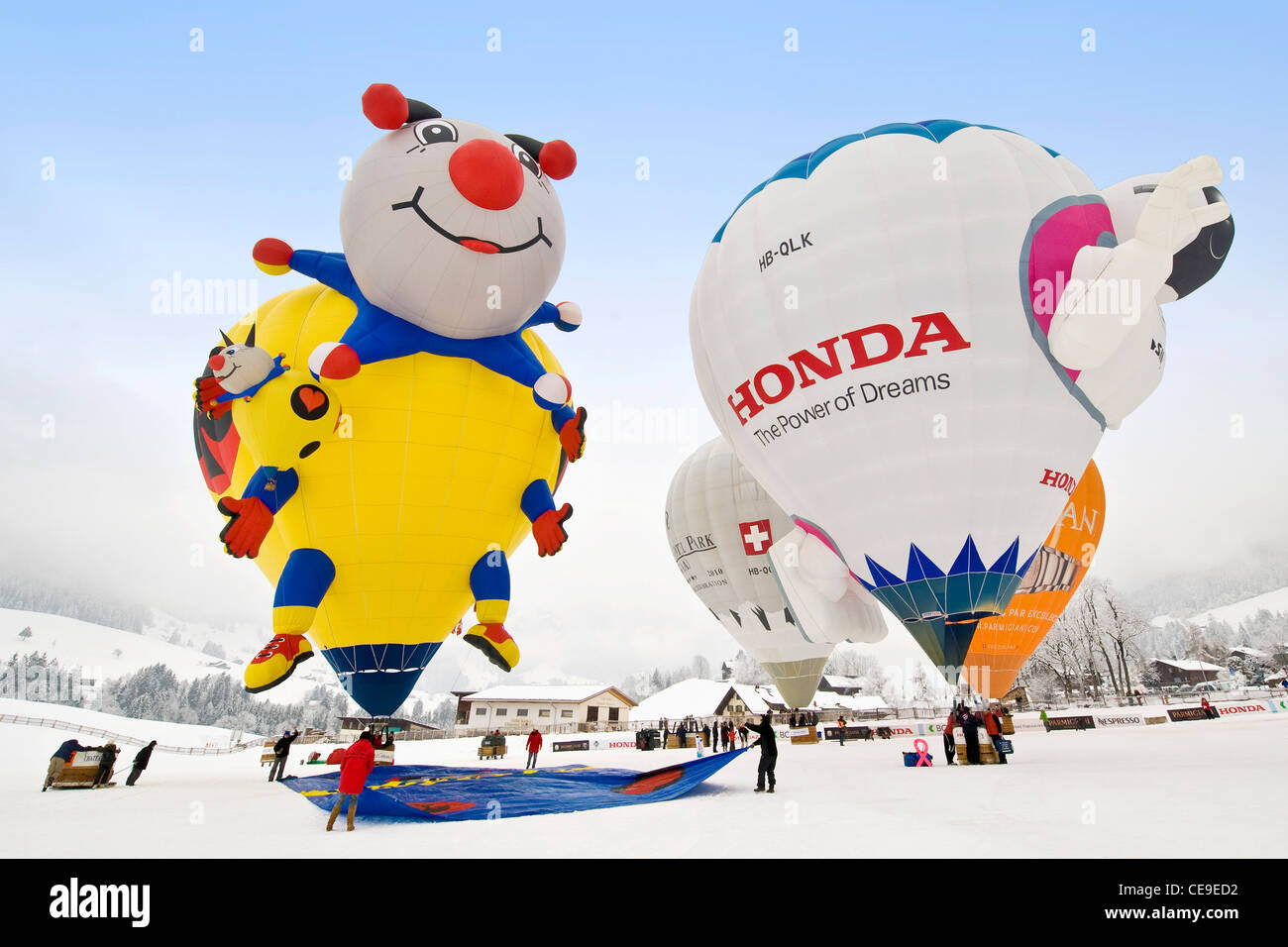 Luftballons International Festival, Chateau d ' Oex, Schweiz Stockfoto