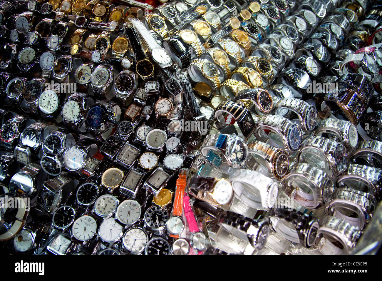 Uhren und Schmuck Shop am Zentralmarkt, Phnom Penh, Kambodscha, Asien Stockfoto