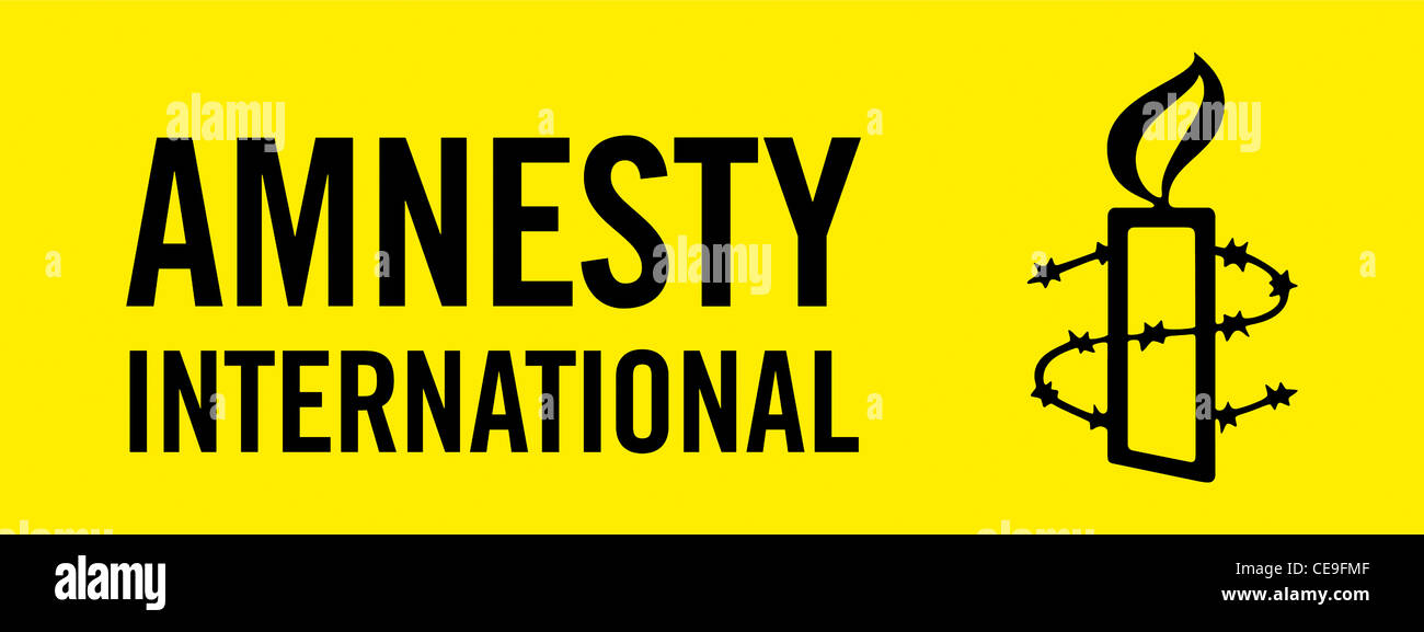 Logo der internationalen Gefangener Hilfsorganisation Amnesty International. Stockfoto