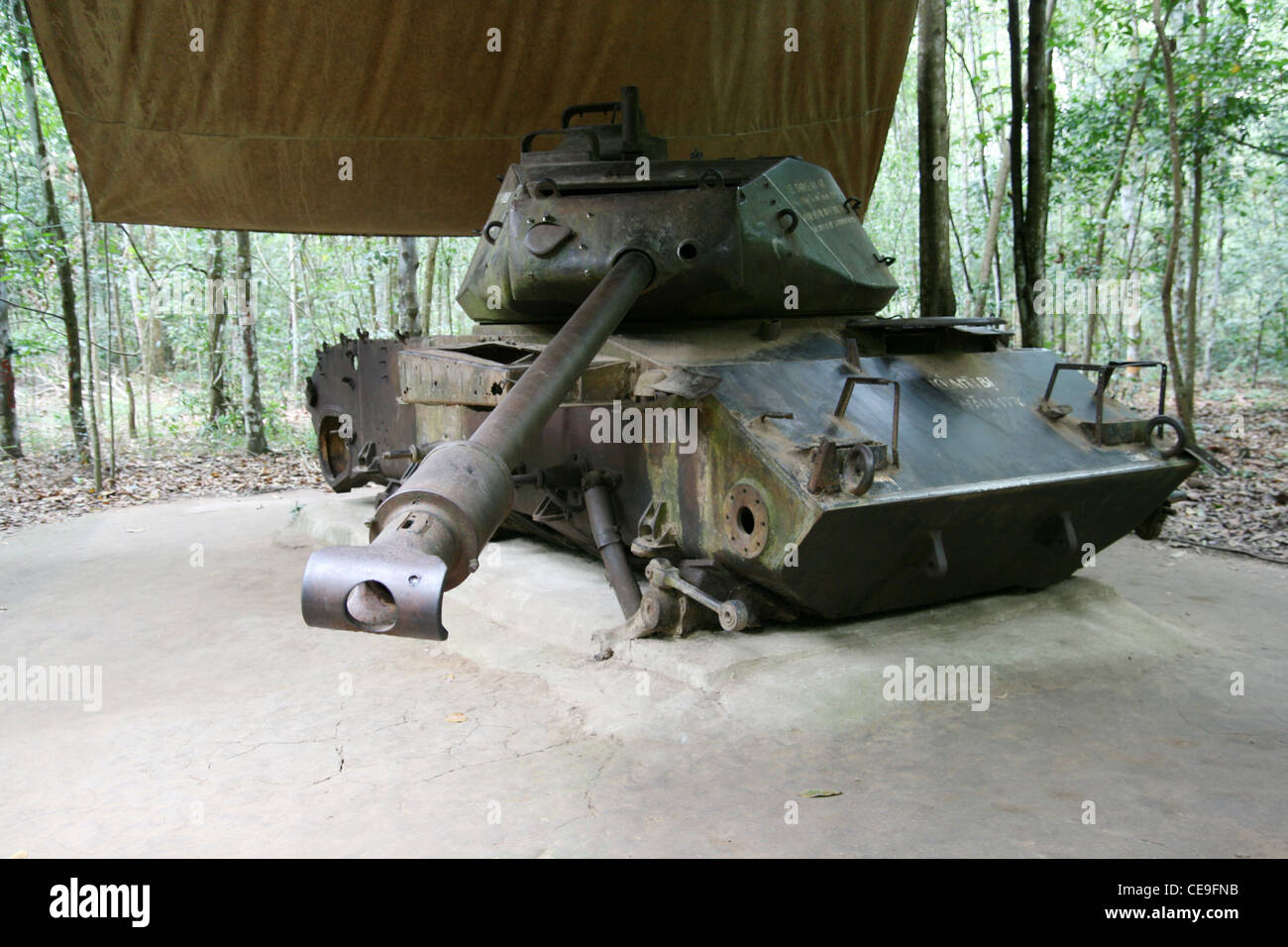 Amerikanischer Panzer im Cu Chi, Vietnam Stockfoto
