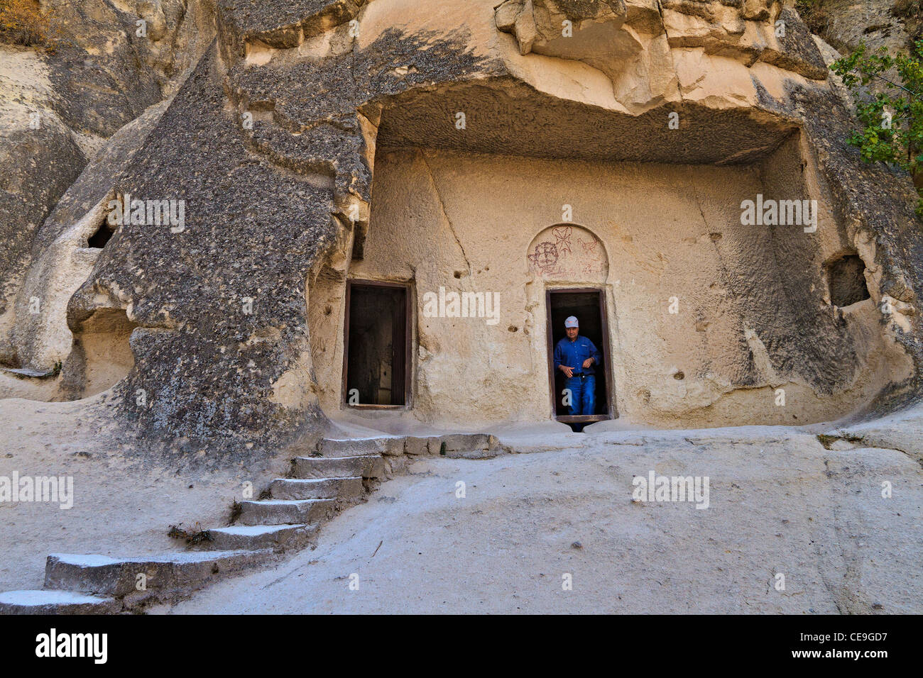 Türkei-Cappadocia-Rock-Häuser Stockfoto