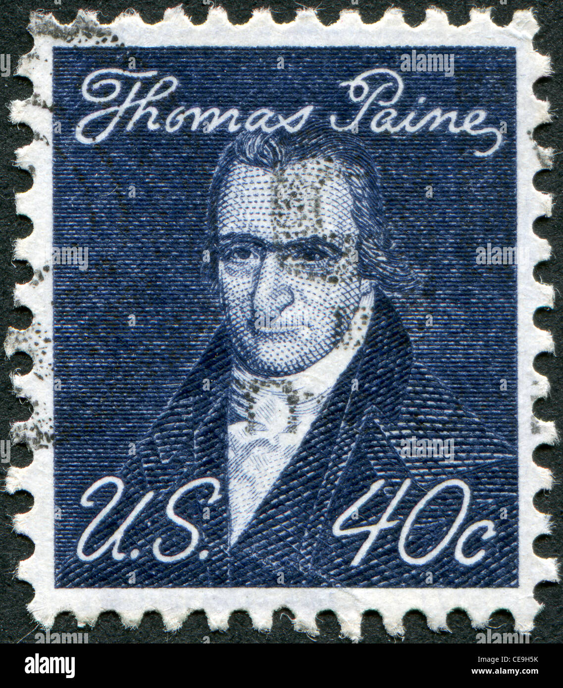 USA - ca. 1968: Eine Briefmarke gedruckt in den USA, zeigt das "Porträt von Thomas"Tom"Paine" von John Wesley Jarvis, ca. 1968 Stockfoto