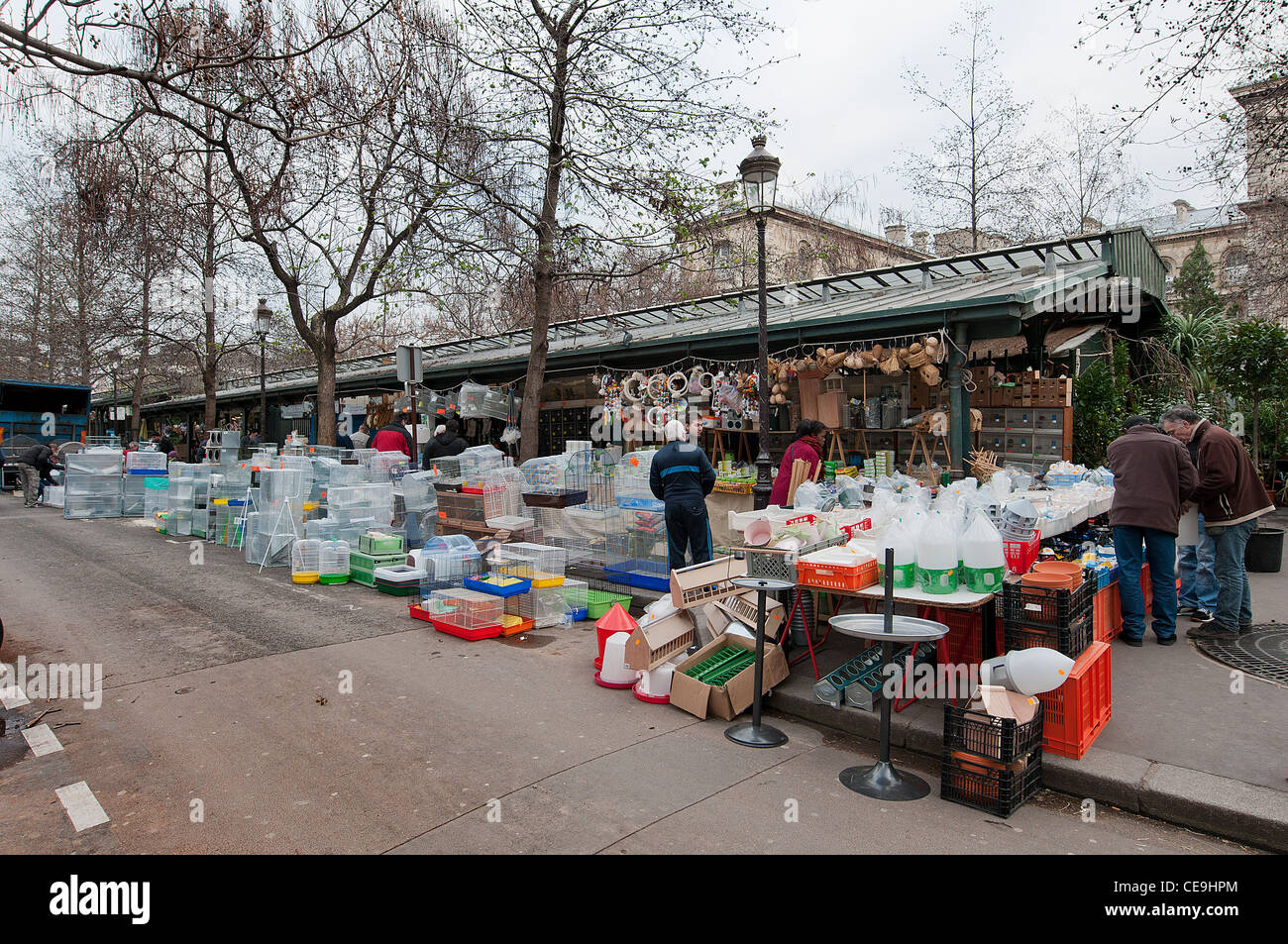 Vögel-Markt an einem Ort von Paris Stockfoto