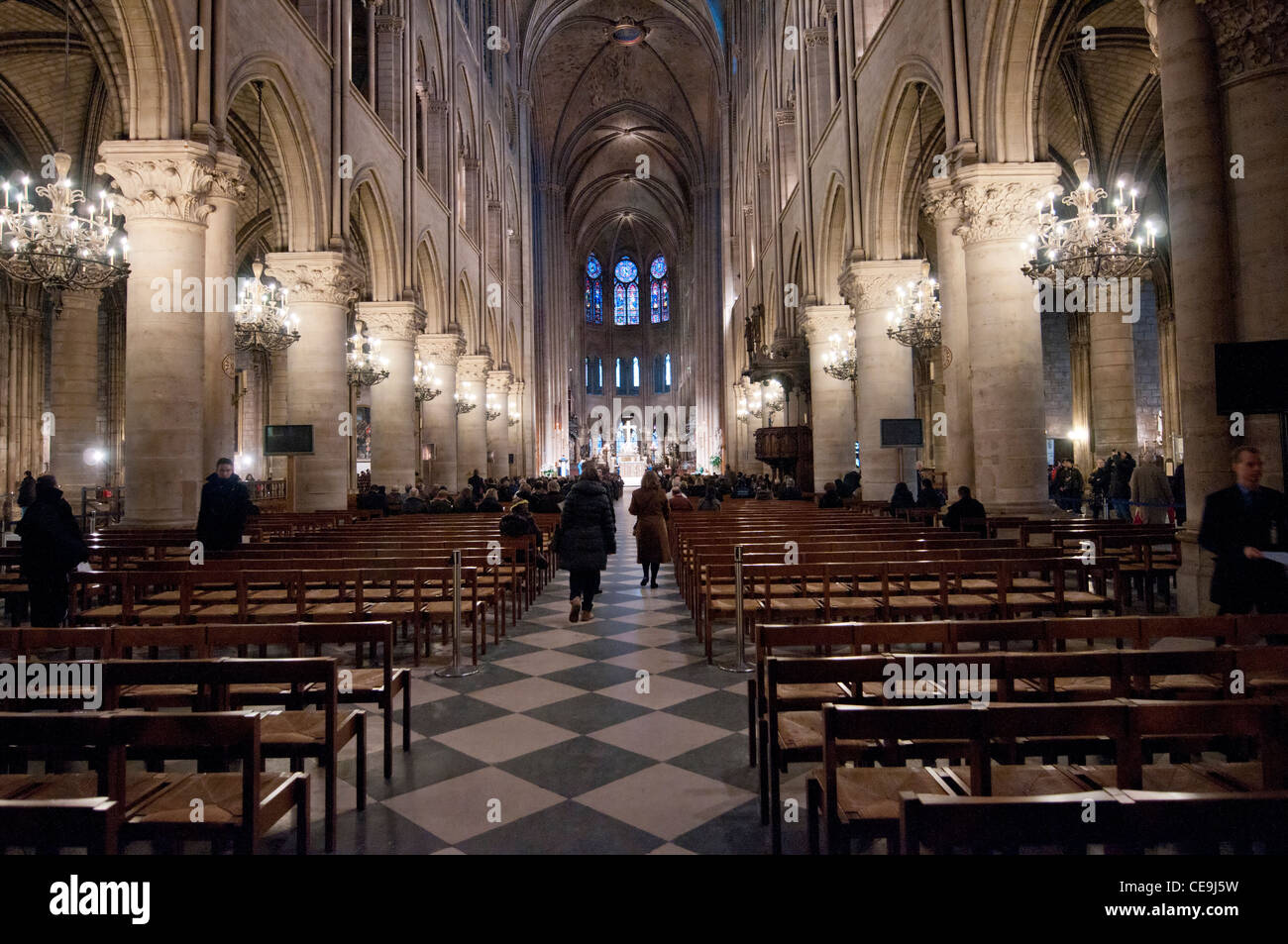 Kirche Notre Dame in Paris. Stockfoto
