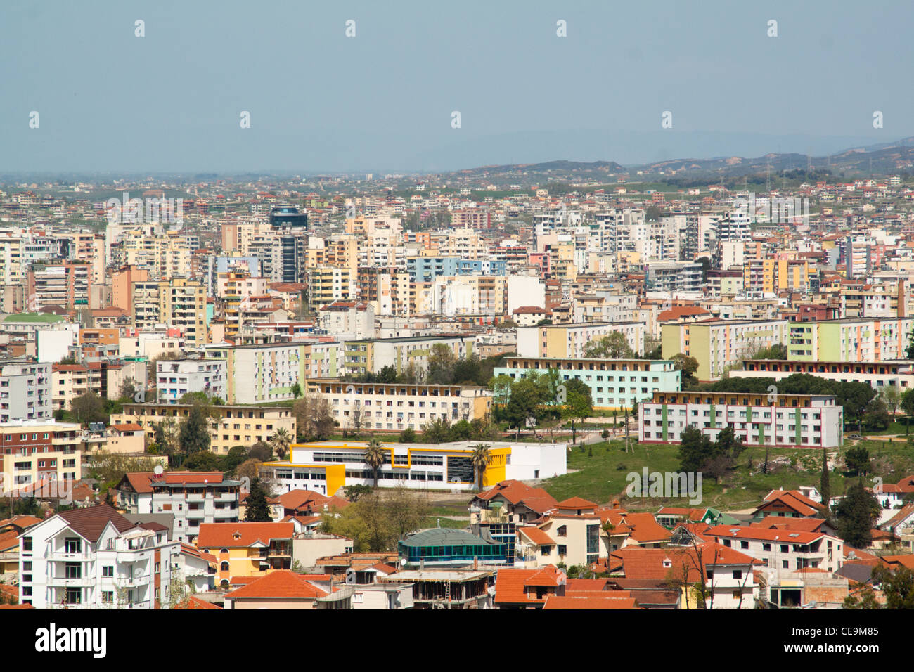 Blick über die Stadt von Tirana, Albanien Stockfoto