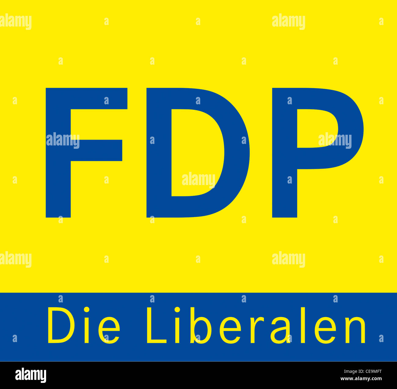 Logo der freien demokratischen Partei Deutschlands FDP. Stockfoto
