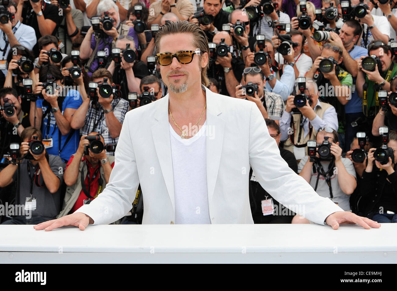 Brad Pitt während des Telefonats Foto für The Tree Of Life auf der 64. Internationalen Filmfestspiele in Cannes, Südfrankreich. Stockfoto
