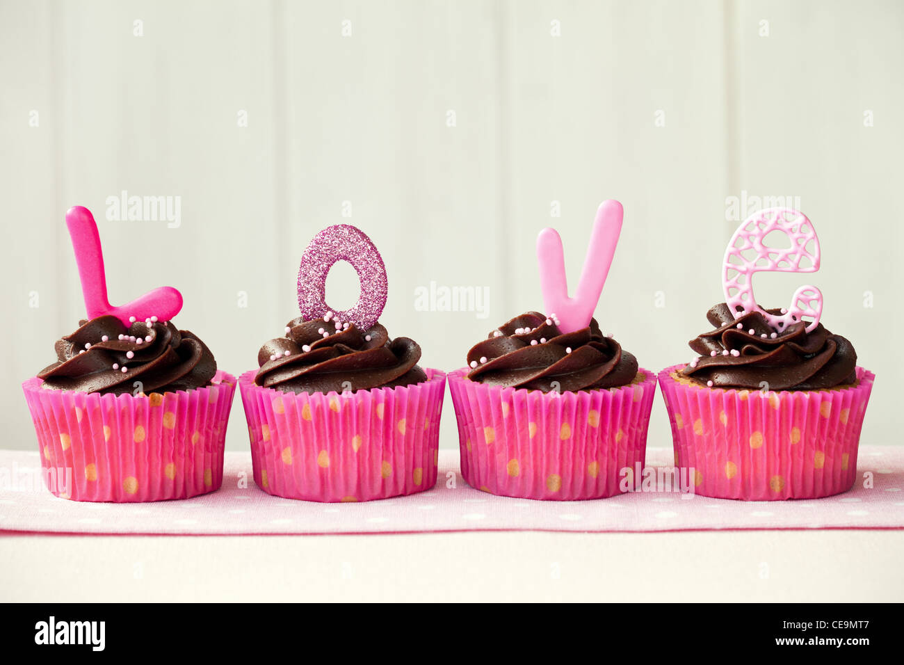 Valentine cupcakes Stockfoto