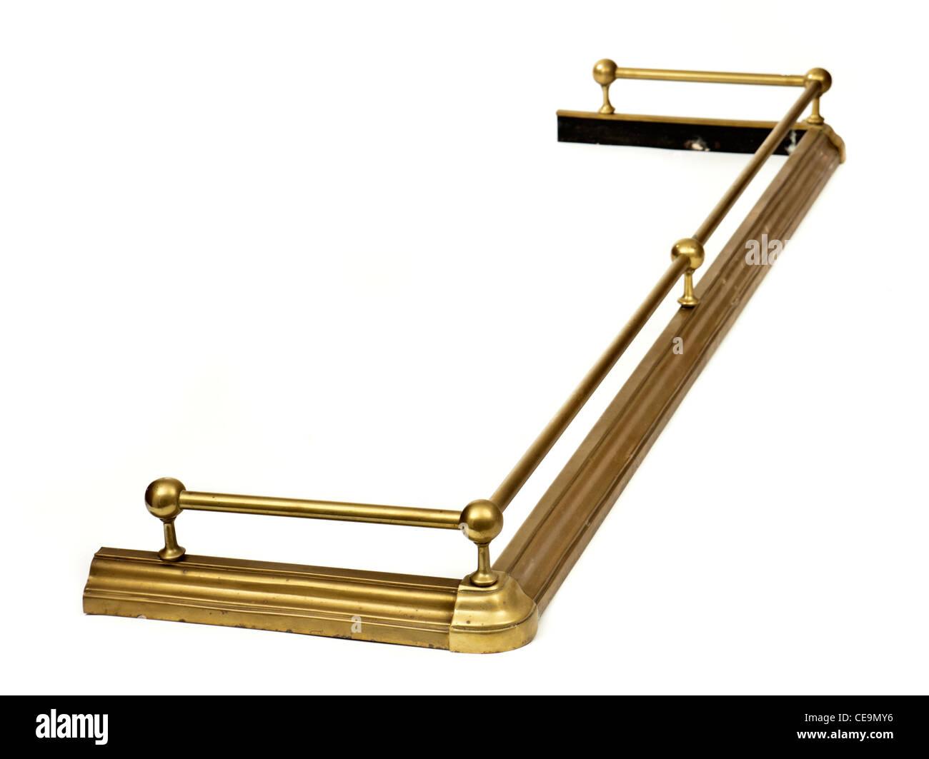 Viktorianische Messing antik Kamin Schutzblech Stockfoto