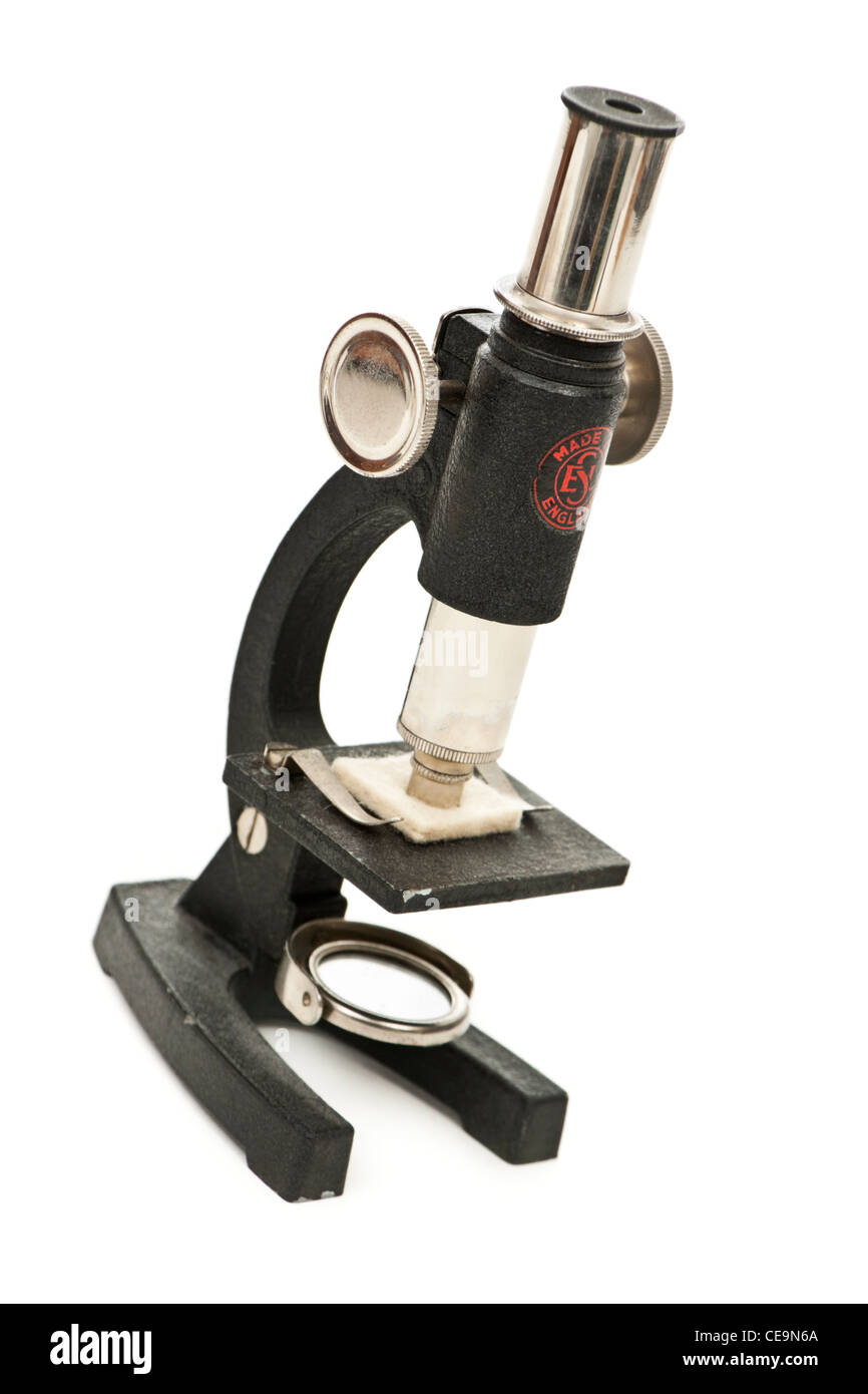 60er Vintage 100 x Vergrößerung Student Mikroskop Nr. 3 durch Signalisierung Equipment Ltd (SEL) Stockfoto
