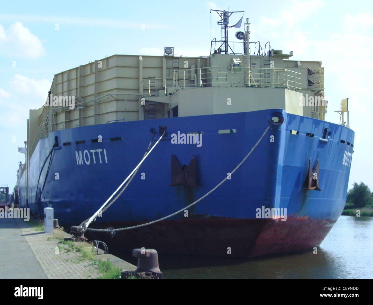 Lastkahn ohne Antrieb Motti in Bremerhaven Stockfoto