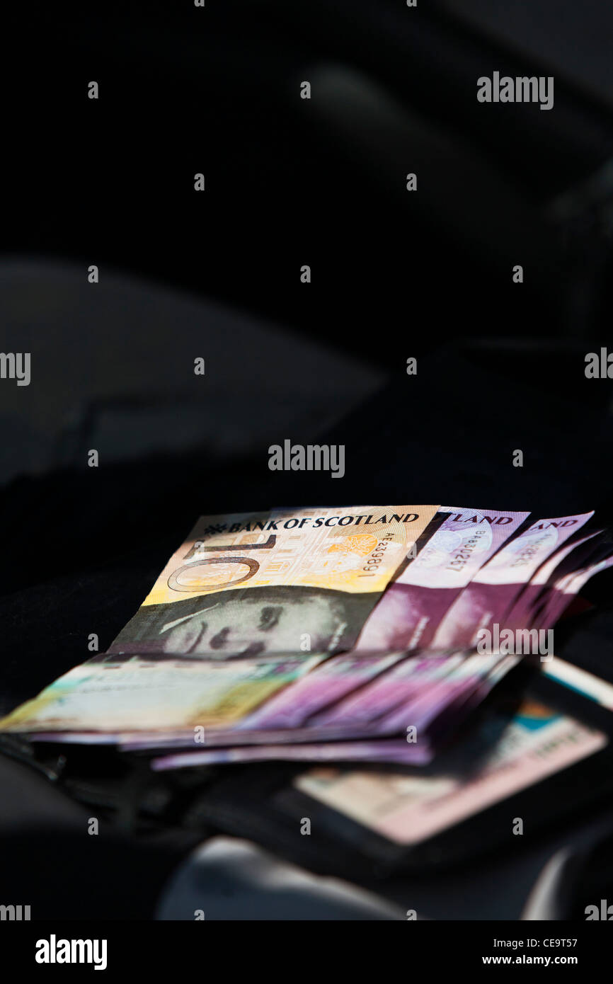 Königliche Bank von Schottland Banknoten, Währung und Finanzierungsinstrument von Schottland Stockfoto