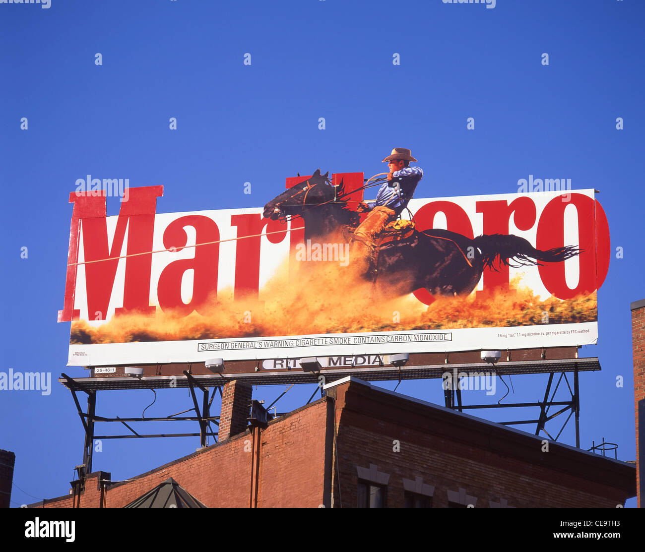 Marlboro Zigaretten Werbung Werbetafel, Las Vegas, Nevada, Vereinigte Staaten von Amerika Stockfoto