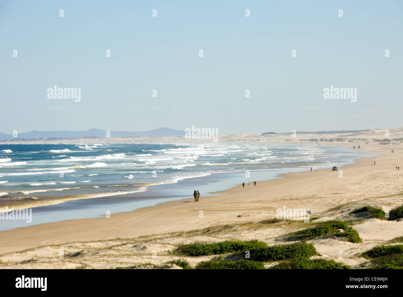 Einem einsamen Strand in der Nähe von Anna Bay, New South Wales, Australien Stockfoto