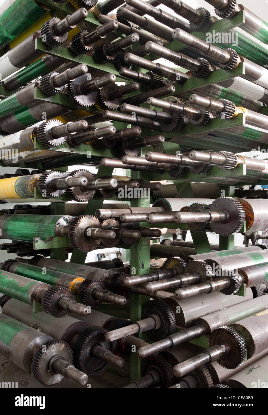 Details drucken Maschinenteile, Klischees. Stockfoto