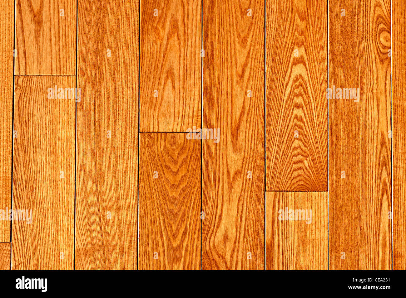 Hartholz Eiche Dielen Ansicht von oben Hintergrund Stockfoto