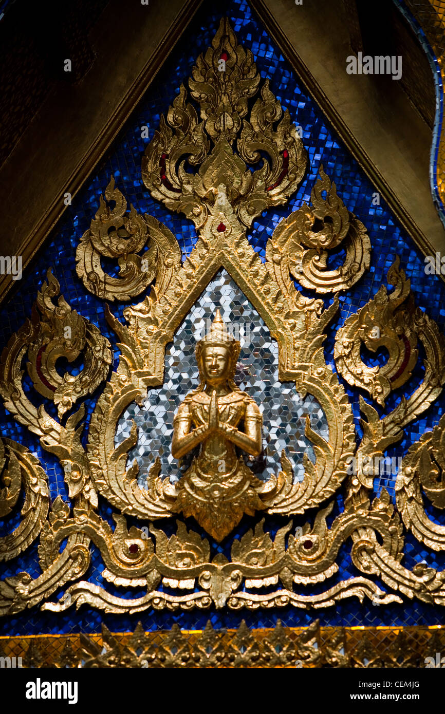 Äußere Details, Wat Phra Kaeo, Bangkok, Thailand. Stockfoto