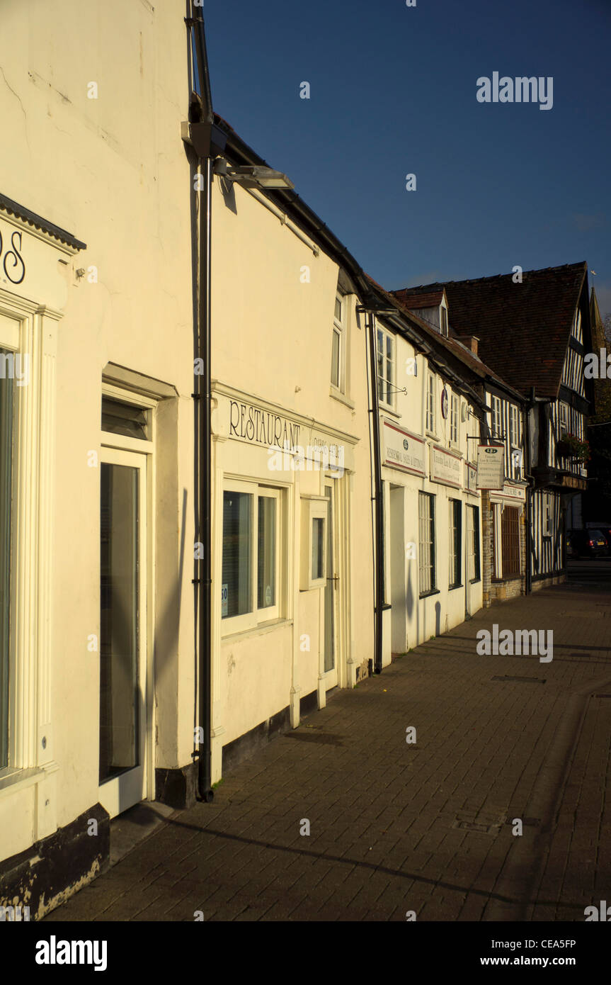 Das Stadtzentrum von der historischen Stadt von Evesham in Worcestershire, England. Stockfoto