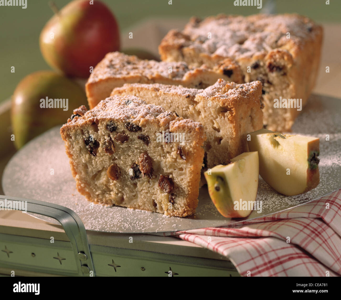 Schmalz-Apfelkuchen Stockfoto