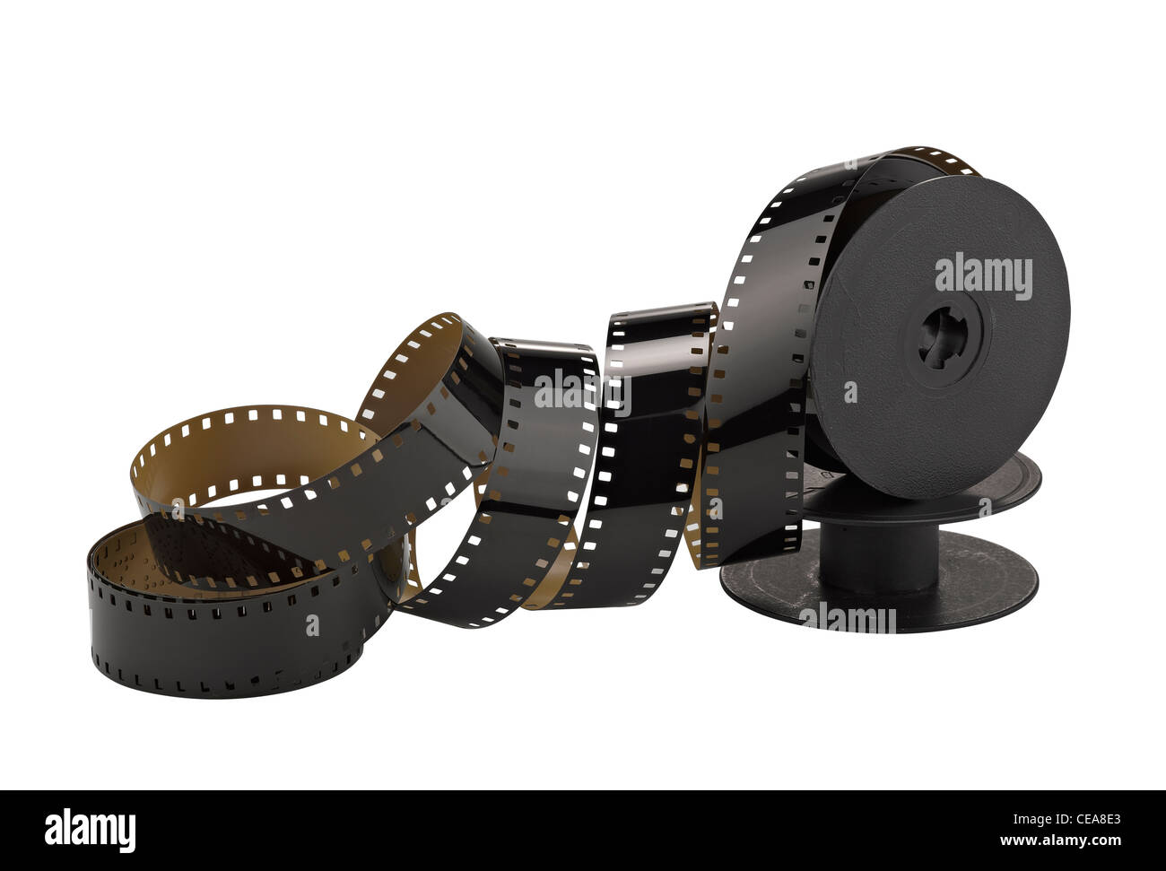 alte 8mm Schmalfilm und Walzen; isoliert auf weiss (clippin Weg) Stockfoto