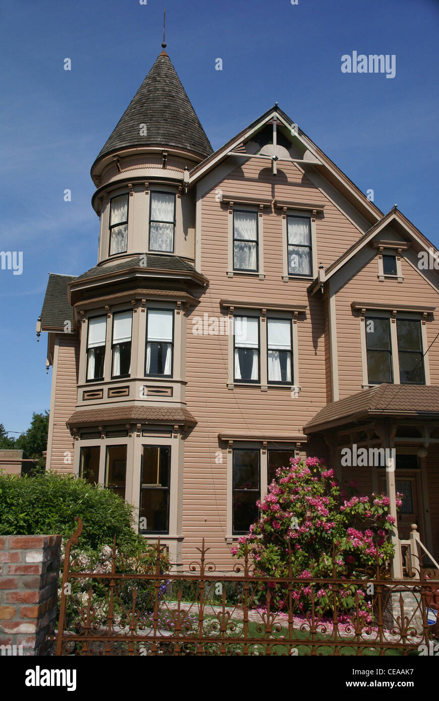 Altes viktorianisches Haus, jetzt ein Bett & Frühstück, Haus des 19. Jahrhunderts, Port Townsend, Pacific Northwest, Washington Stockfoto