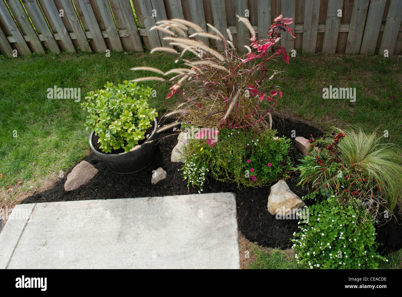 Garten am senior Living Apartment. Stockfoto