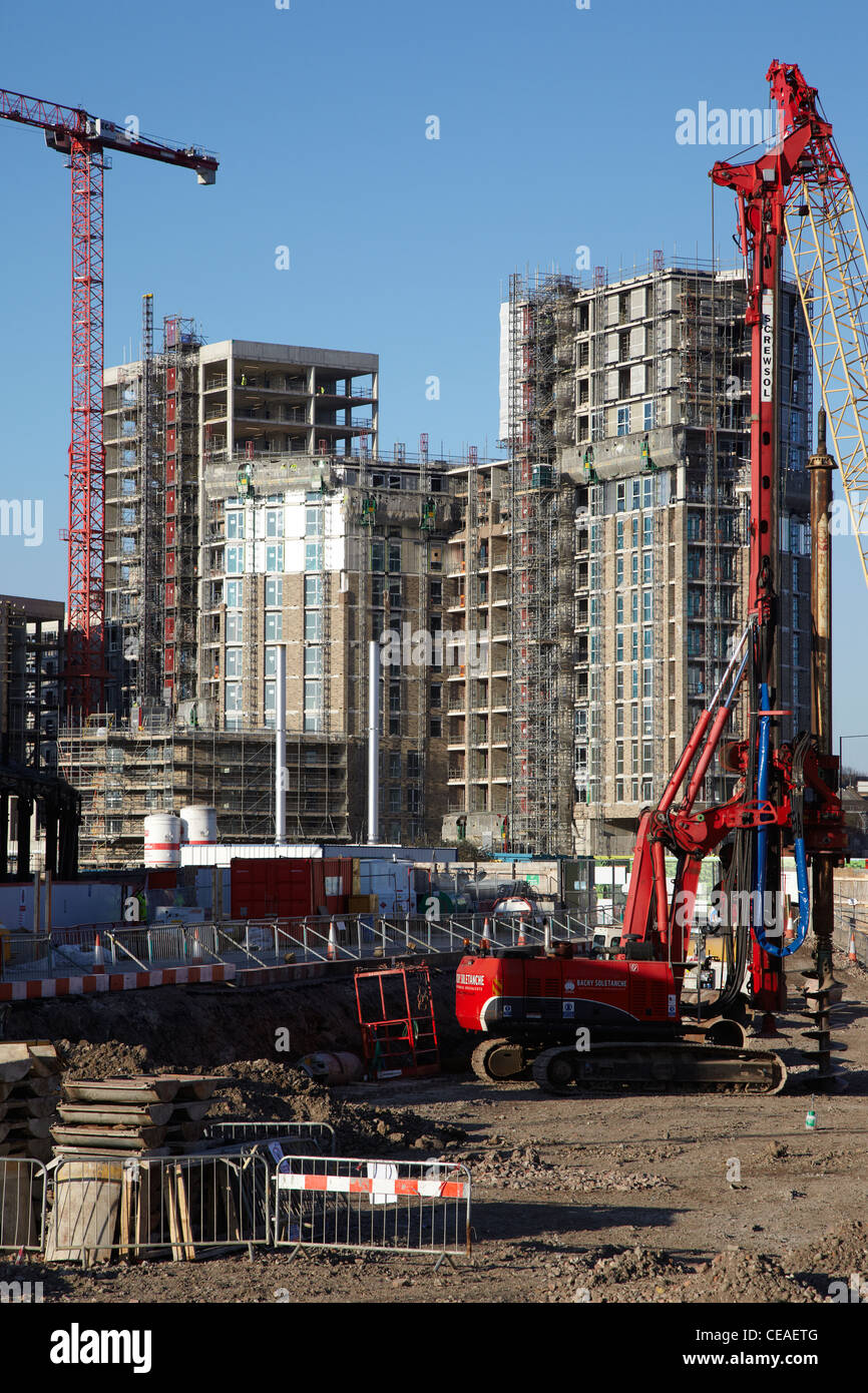 Neue Bebauung im Bau am Kings Cross, London (Februar 2012) Stockfoto