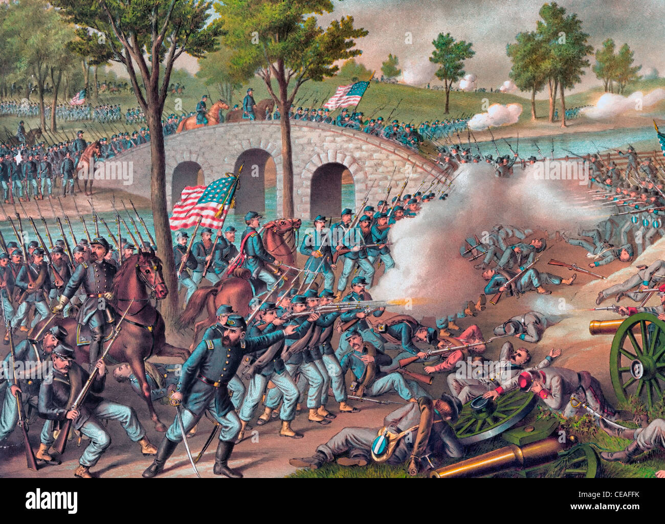 Schlacht von Antietam - Army of the Potomac: gen Geo. B. McClellan, comm., Sept. 17' 1862 - USA Bürgerkrieg Stockfoto