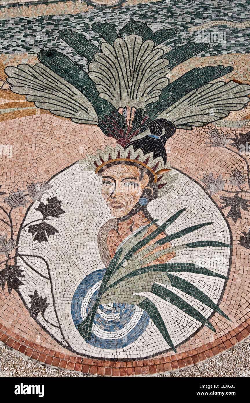 Stein-Mosaik der Seminole indianischen, St. Augustine, Florida, Vereinigte Staaten, USA, Nordamerika Stockfoto