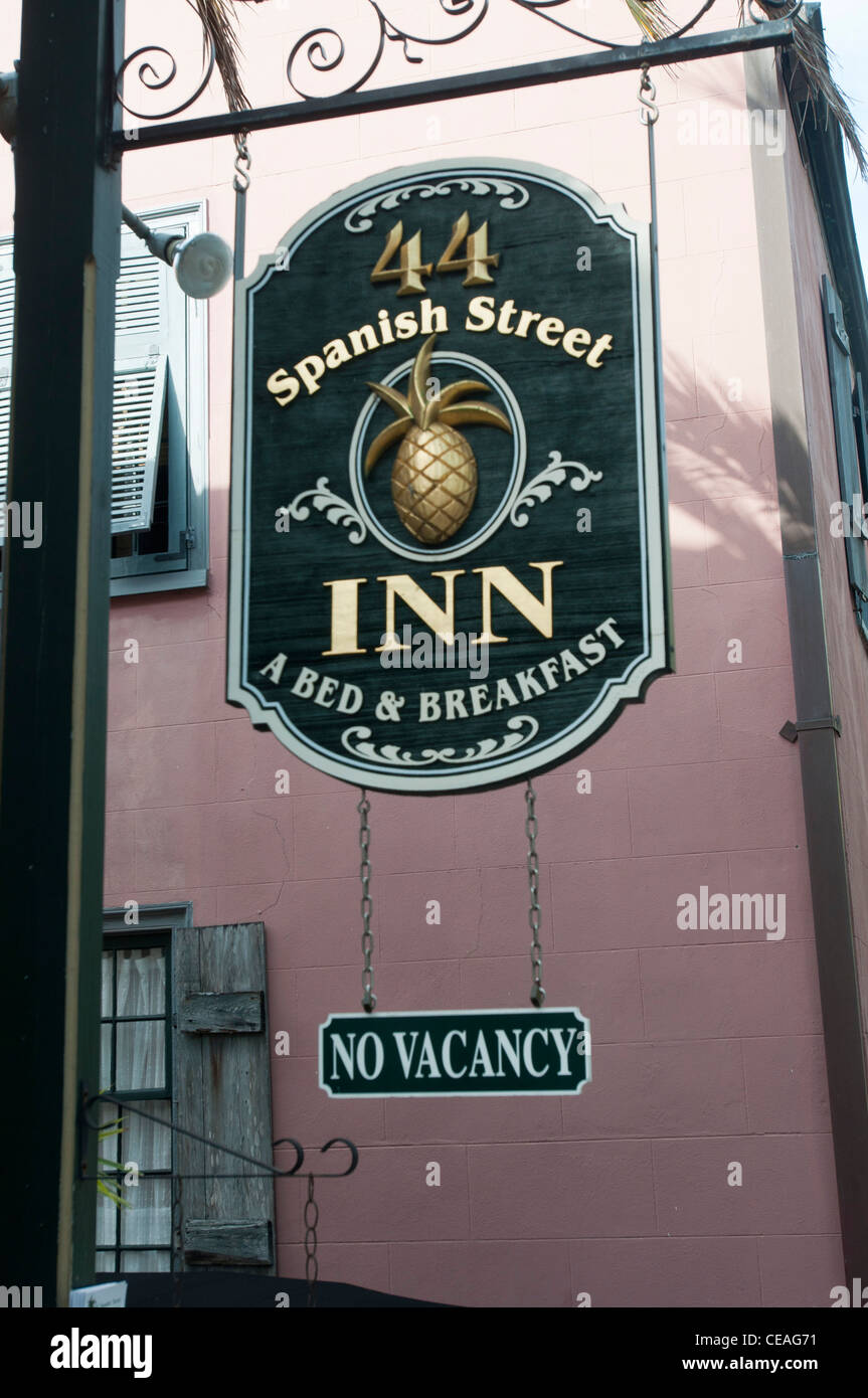 44 Spanisch Street Inn, die historische Altstadt, St. Augustine, Florida, Vereinigte Staaten, Nordamerika, USA Stockfoto