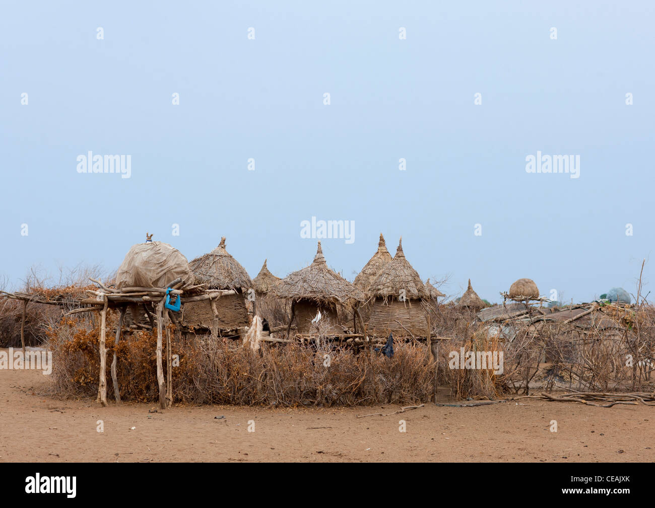 Dassanech Stamm in Omo, Äthiopien Stockfoto