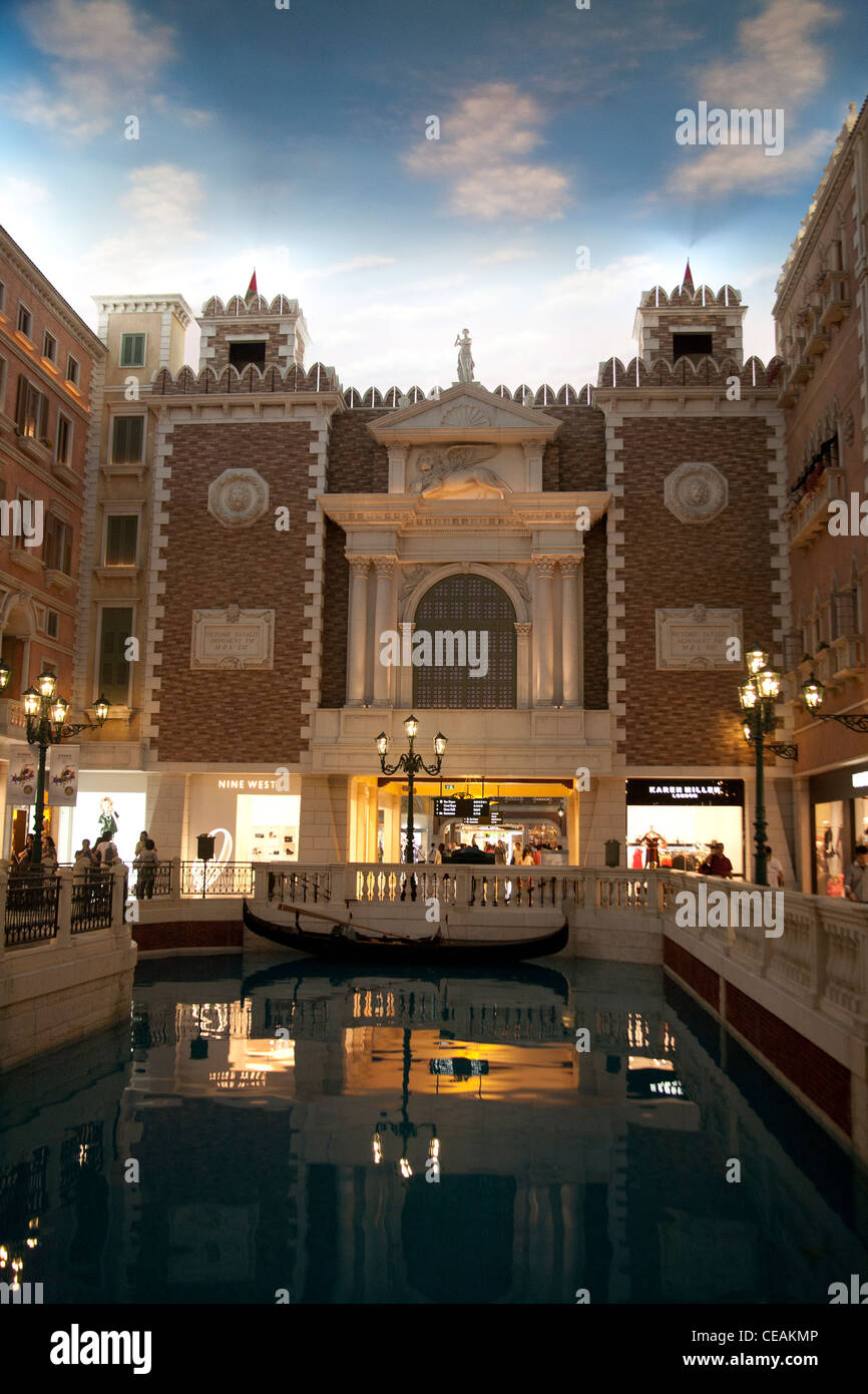 Der Canal Grande in der Shopping-Mall-Teil des Venetian Casino und Hotel-Komplex, Cotai Strip Macau SAR China Stockfoto