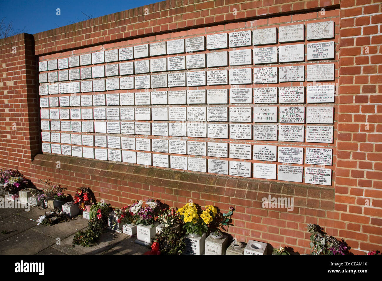 Friedhof Mauer des Gedenkens, Woodbridge, Suffolk, England Stockfoto