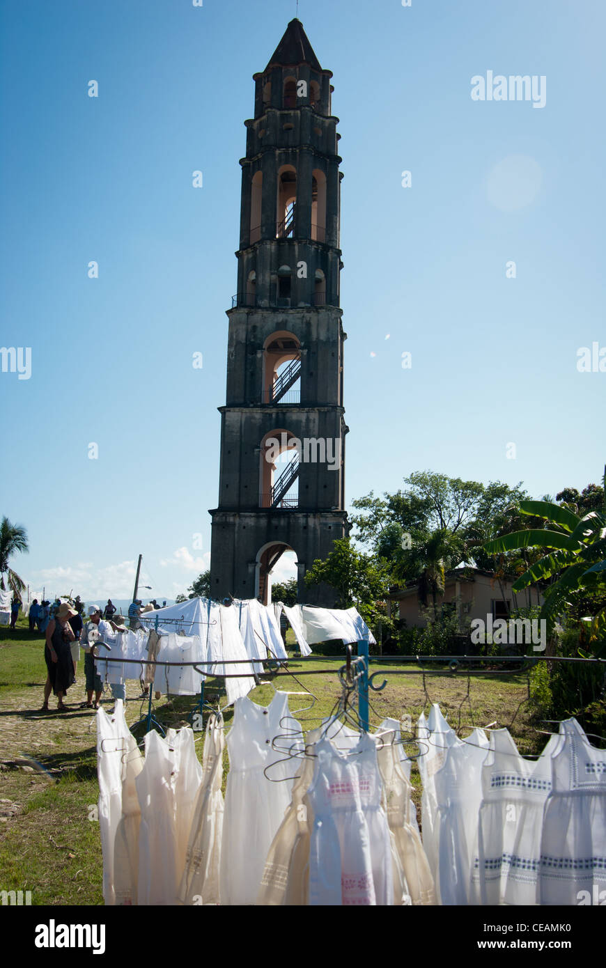 Turm de Inznaga Valle de Los Ingenios Salve Wachturm Provinz Sancti Spiritus, Baumwolle Waren feil Kuba Stockfoto