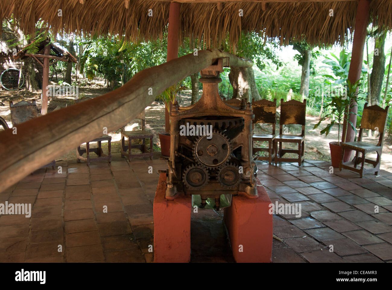 Zuckerrohr Presse, in das Valle de Los Ingenios, Provinz Sancti Spíritus, Kuba Stockfoto