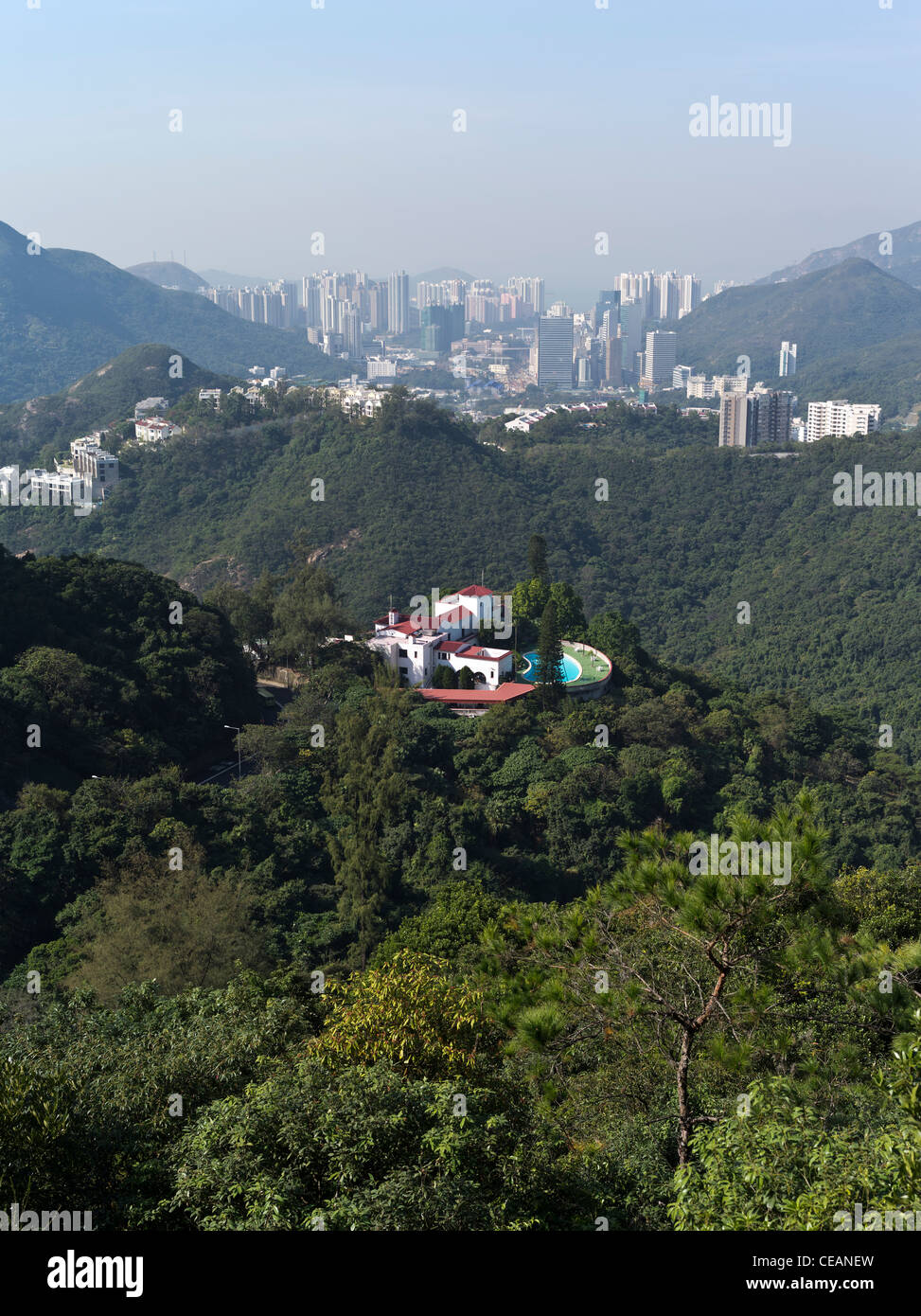 dh China Luxushaus Villa WONG NAI CHUNG GAP HONG KONG ISLAND Hotel mit Blick auf die Landschaft reiche chinesische Heimat Stockfoto