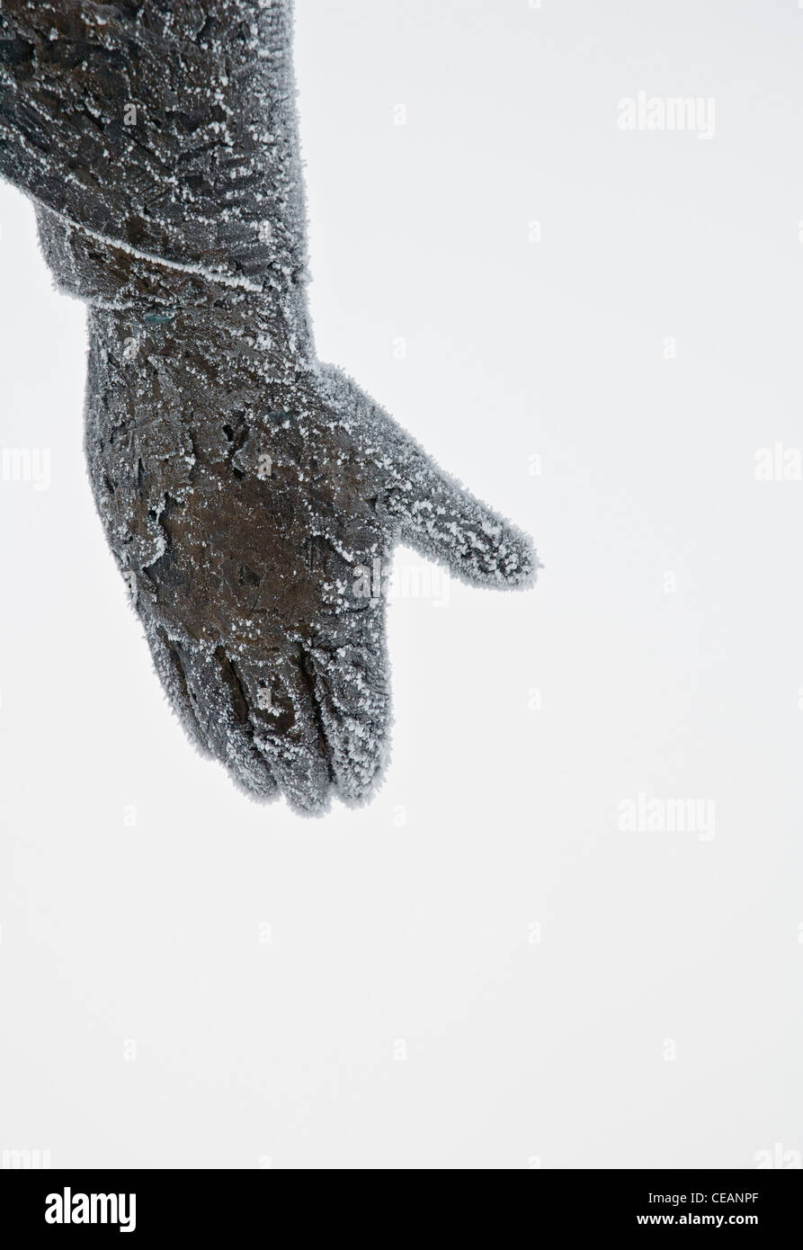 Frostigen Hand der statue Stockfoto