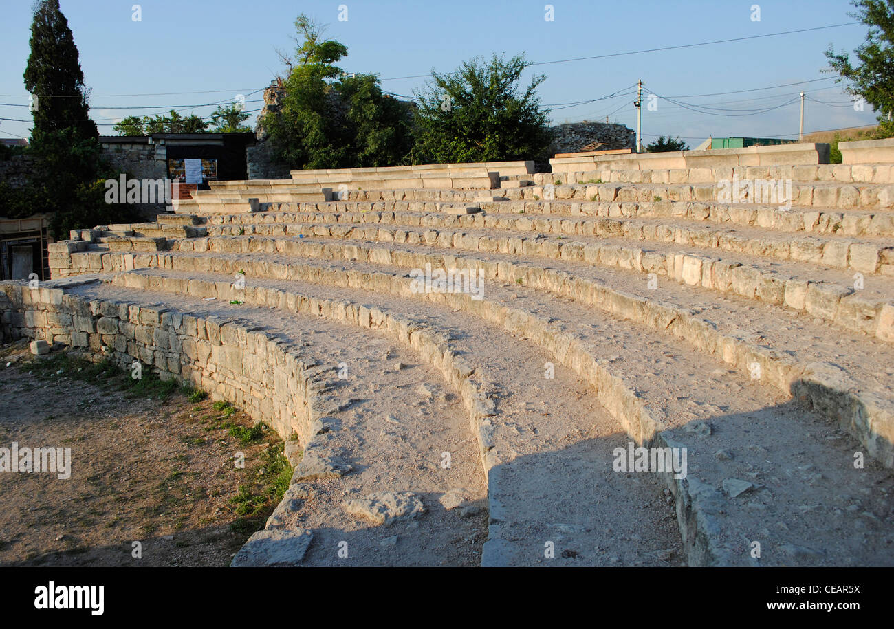 Ukraine. Chersones Taurica. 6. Jahrhundert vor Christus. Römische Amphitheater. Sewastopol. Stockfoto