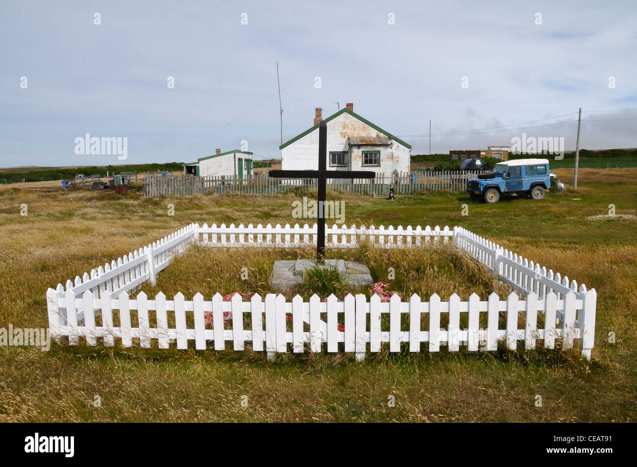 Denkmal in der Nähe von Goose Green-Falkland-Inseln Stockfoto