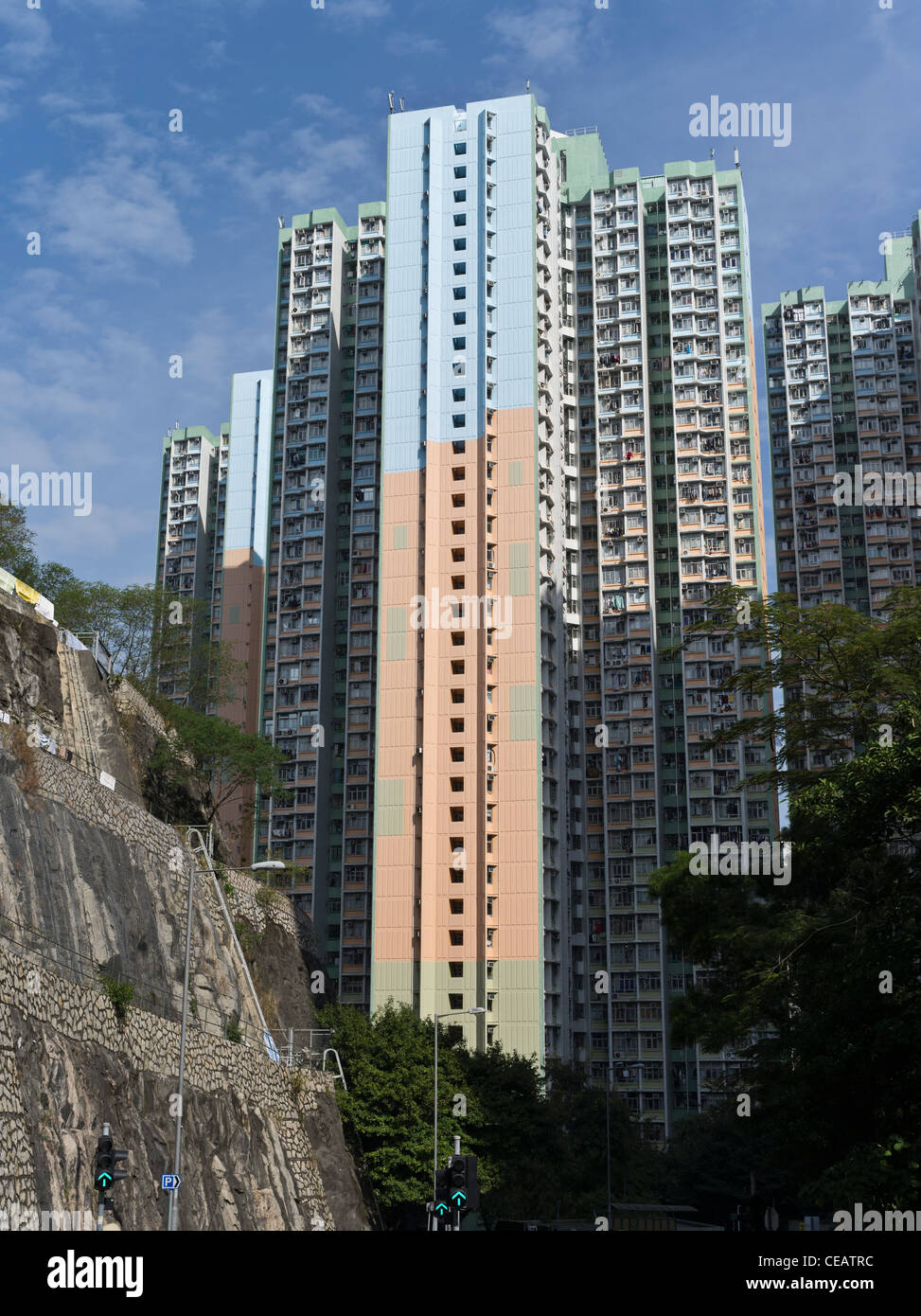dh QUARRY BAY HONG KONG hing Cho House hing Tung Estate Öffentliche Wohnanlage in Shau Kei Wan chinesische Sozialwohnungen Stockfoto