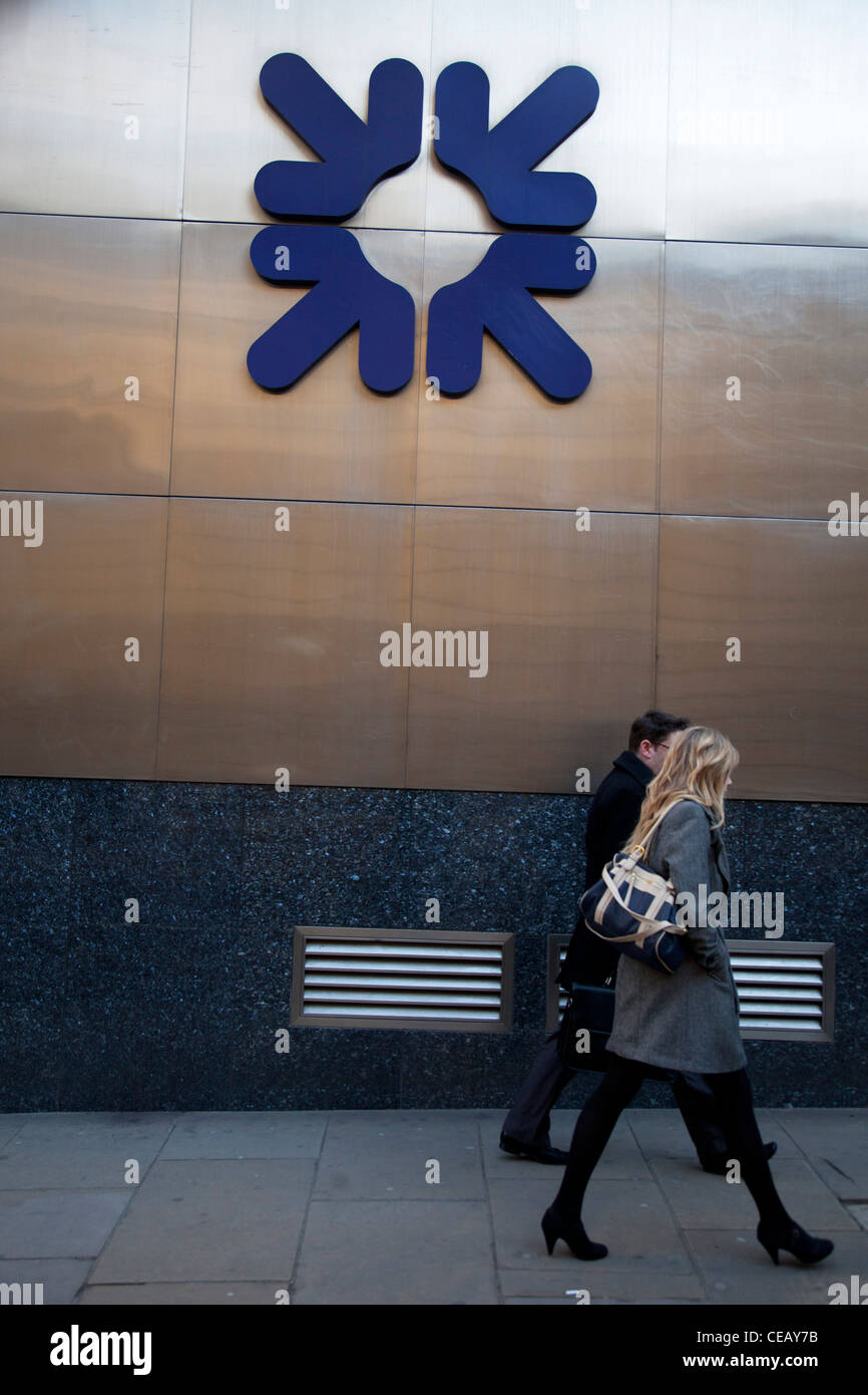 Royal Bank of Scotland in der City of London. RBS ist ein Symbol für die Rezession während des wirtschaftlichen Abschwungs geworden. Stockfoto